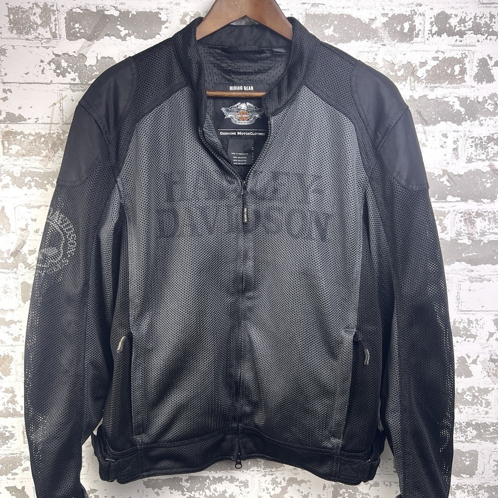 Harley Davidson Men's M Mesh Riding Jacket Willie G Skull Back & Arm Logo Padded